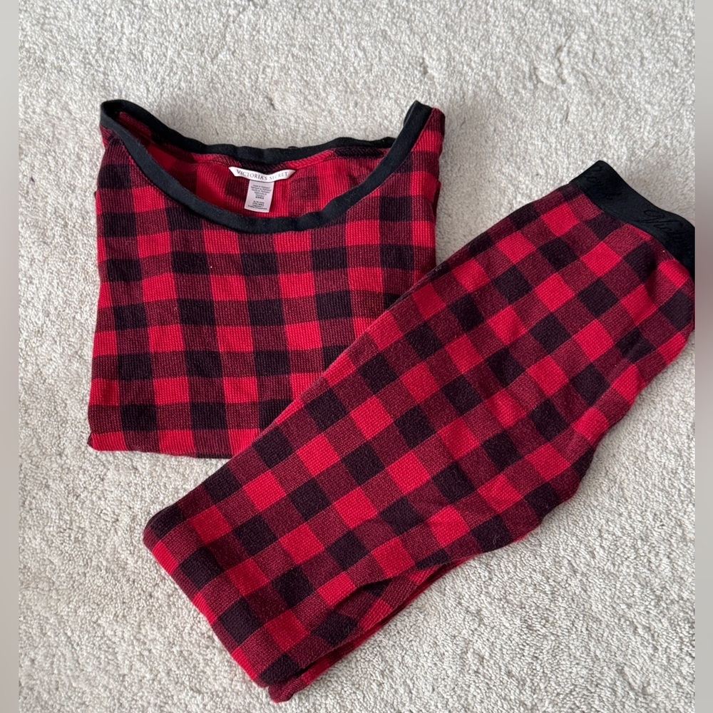Red and Black Plaid Pajama Set